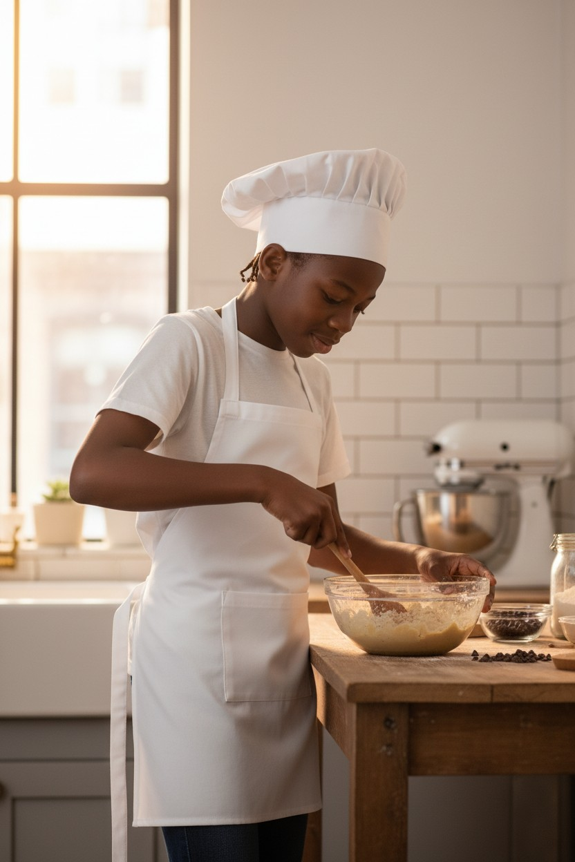 Avental e touca de criança Kid Chef, 90gr