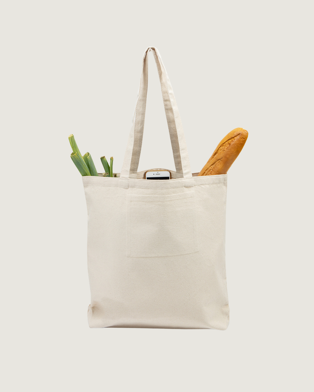 Saco canvas com bolso interior 100% algodão, 310g