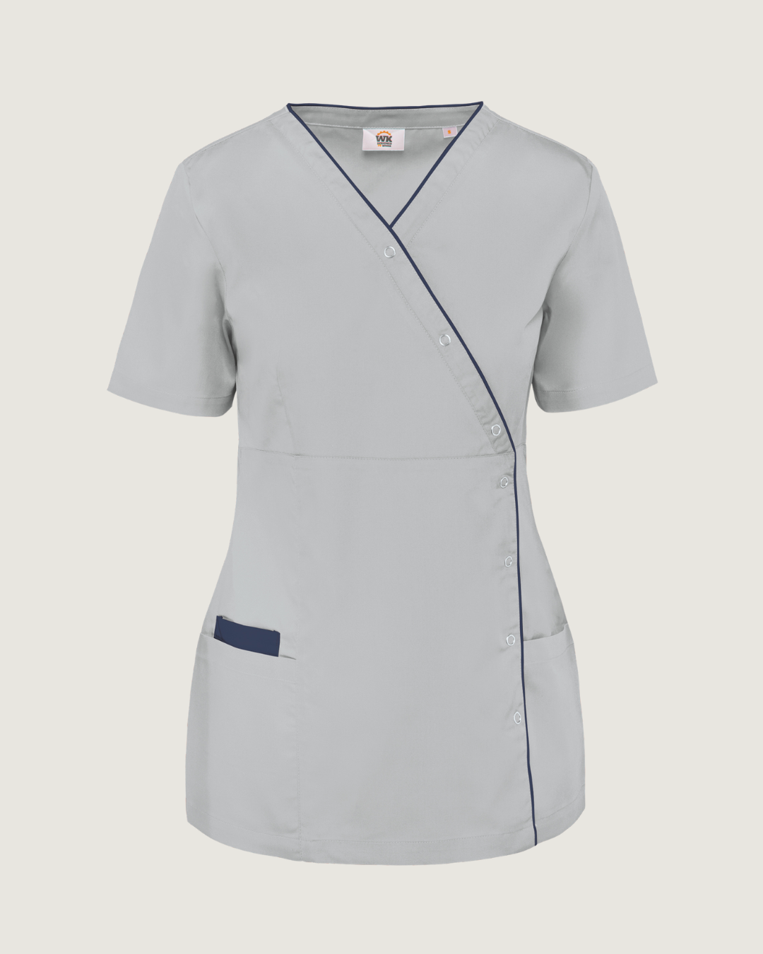 Bata poliéster/algodão com molas de pressão de senhora