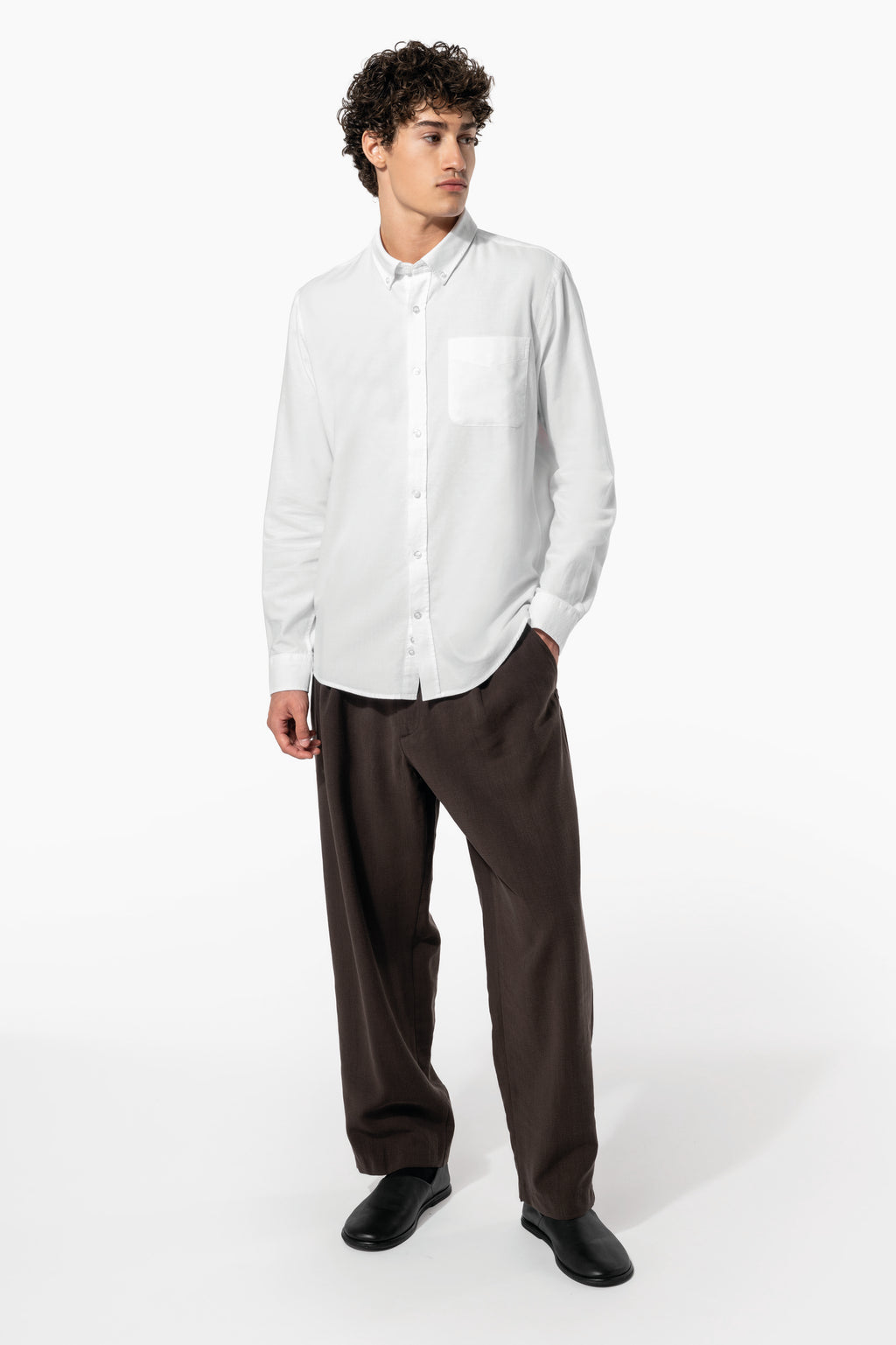 Camisa Oxford de manga comprida
