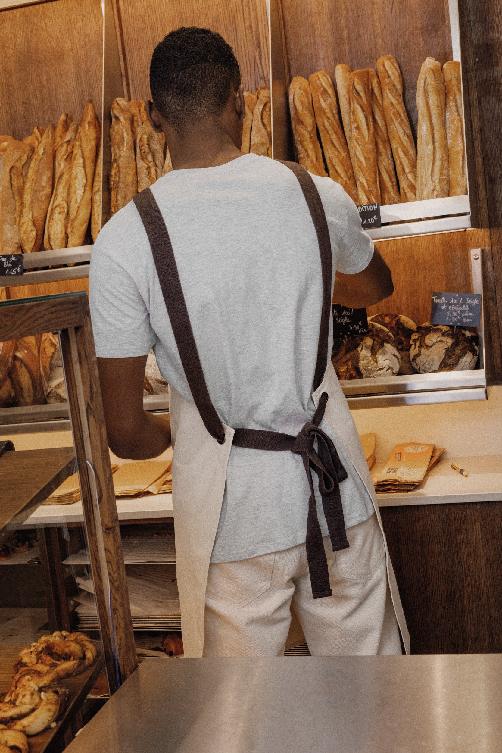 Avental em algodão biológico