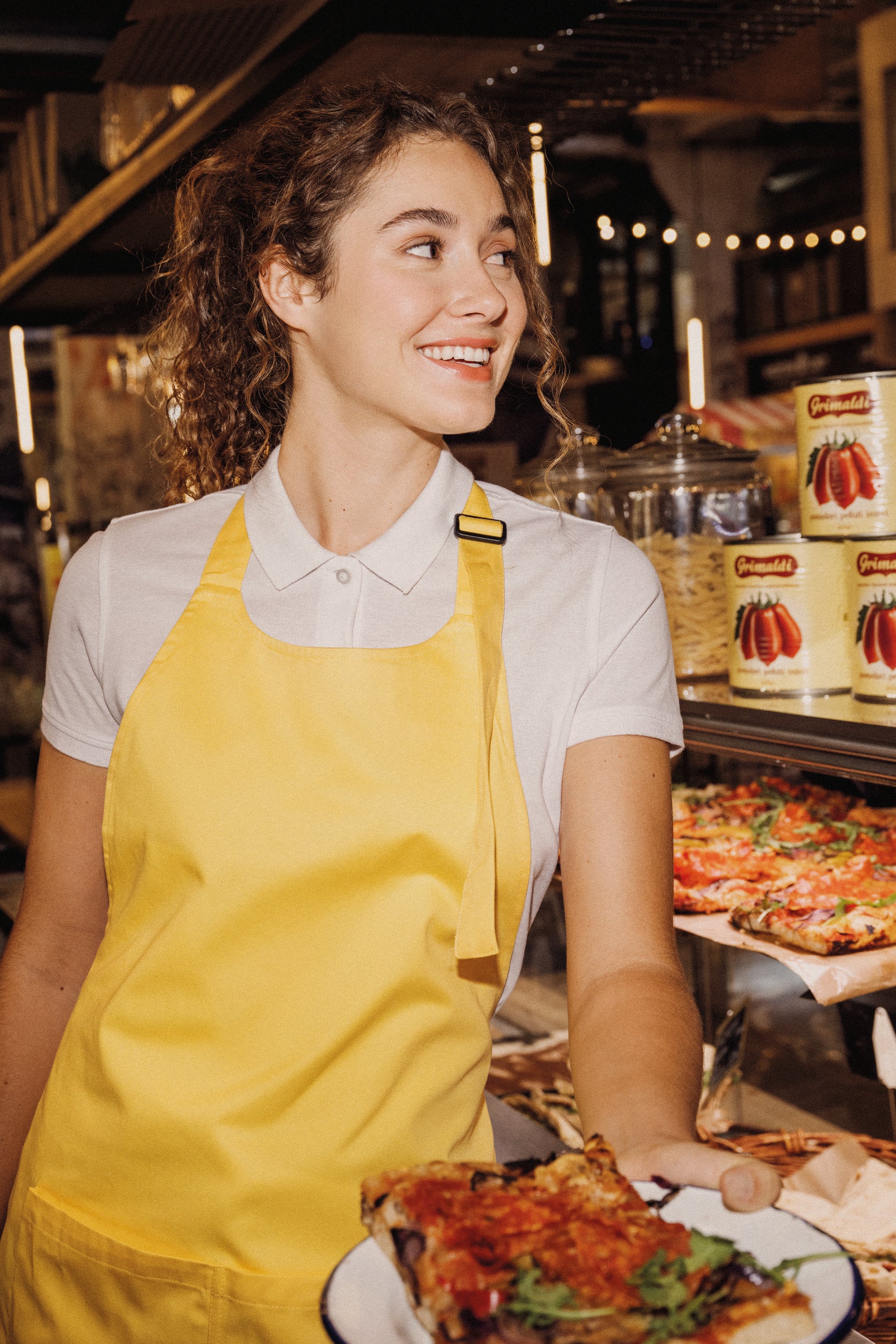 Avental com bolso em algodão biológico