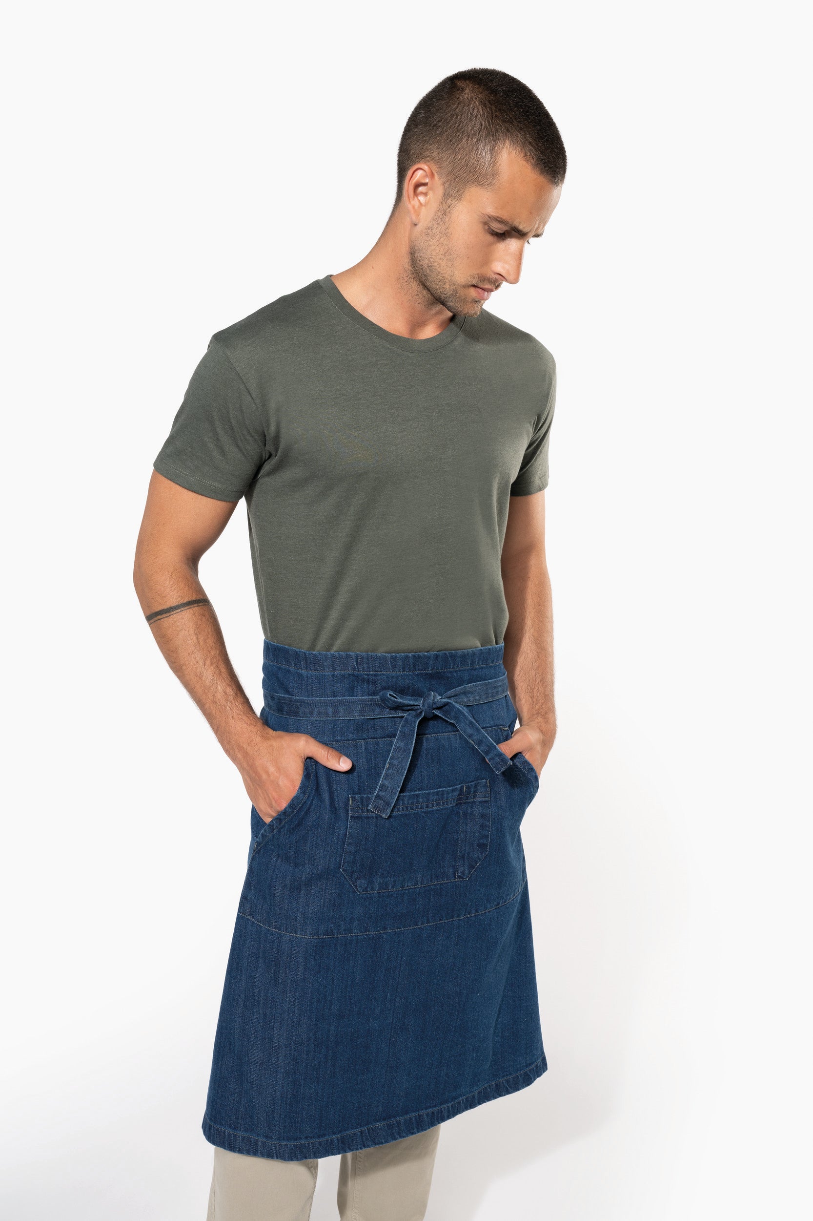 Avental de algodão comprido