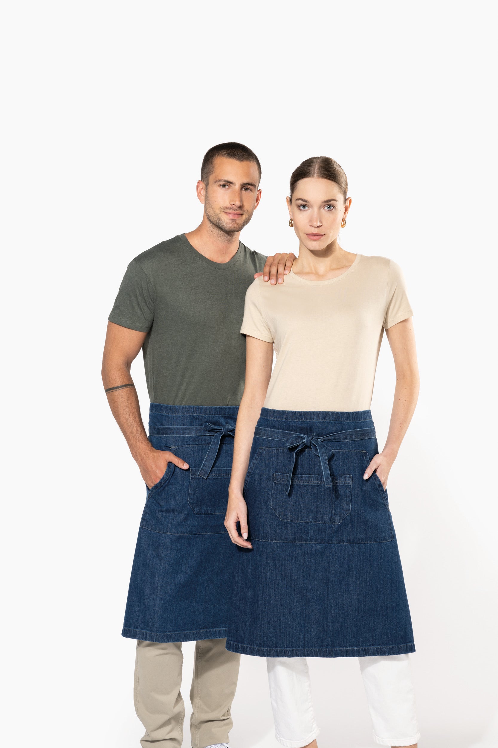 Avental de algodão comprido