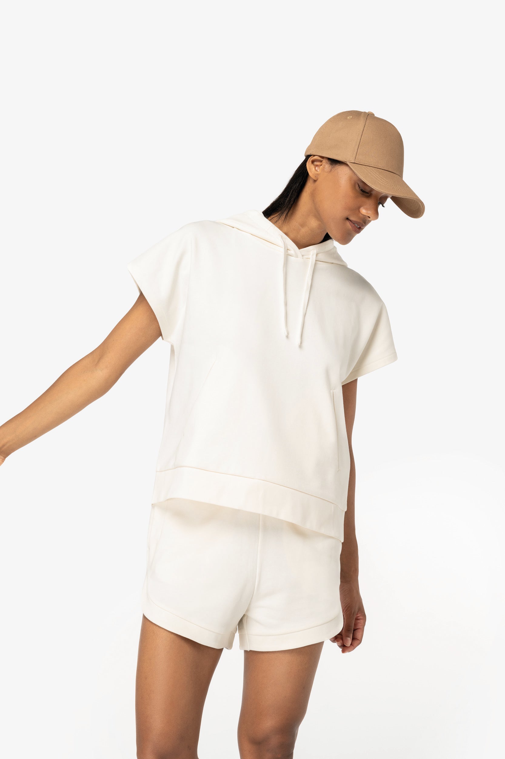 Sweatshirt eco-responsável oversize sem manga French Terry de senhora