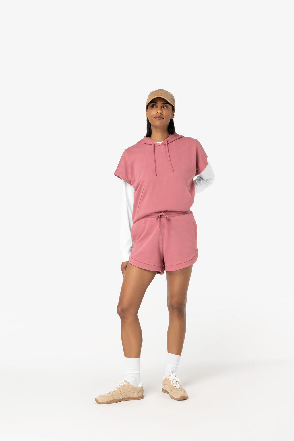 Sweatshirt eco-responsável oversize sem manga French Terry de senhora