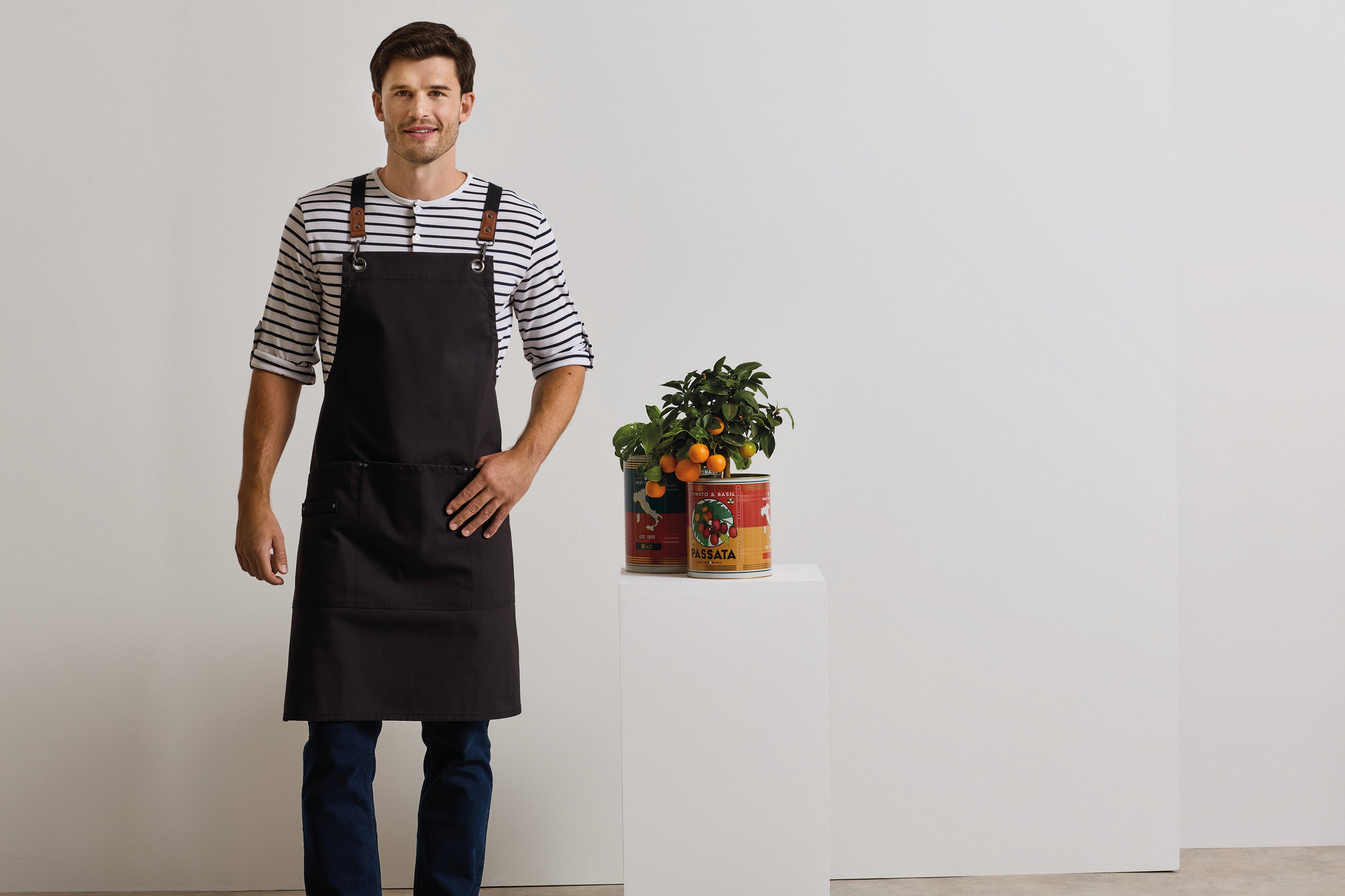 Avental de peito com alças cruzadas nas costas CLIP 'N' CLASP