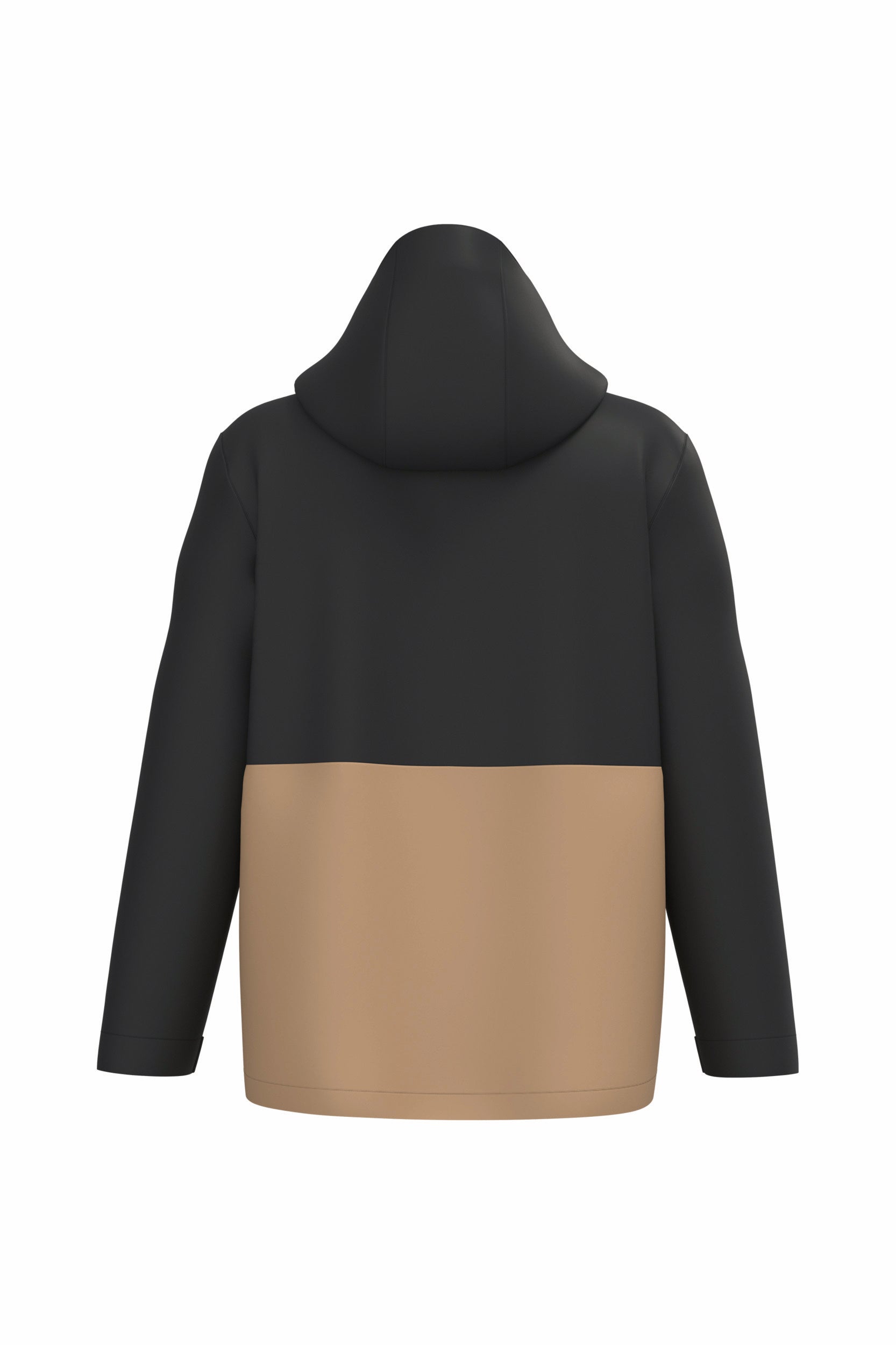 Parka 3 em 1 impermeável com capuz bicolor unissexo