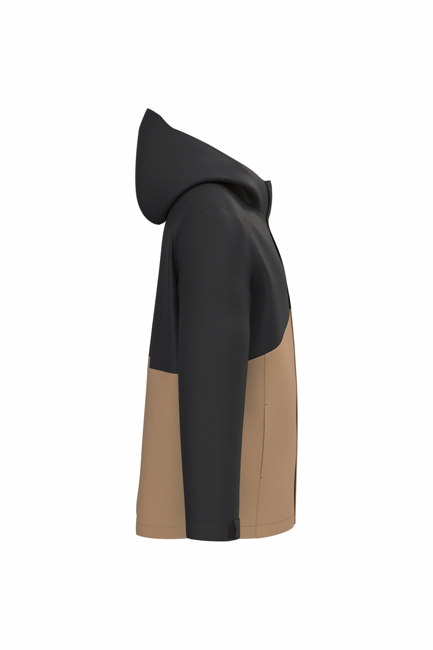Parka 3 em 1 impermeável com capuz bicolor unissexo