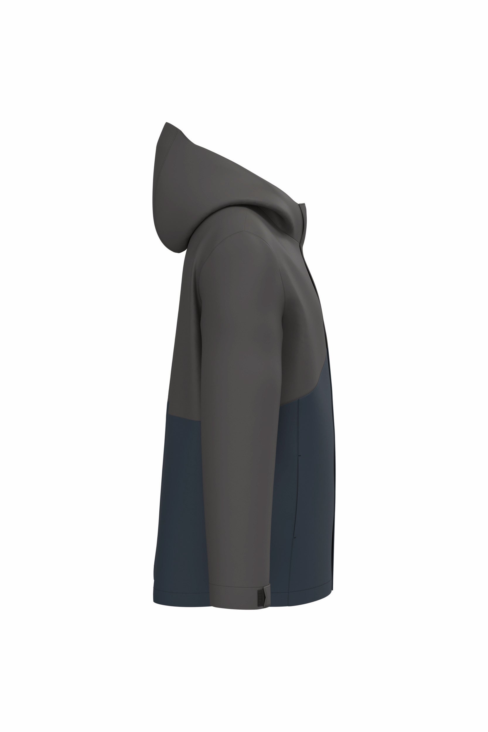 Parka 3 em 1 impermeável com capuz bicolor unissexo