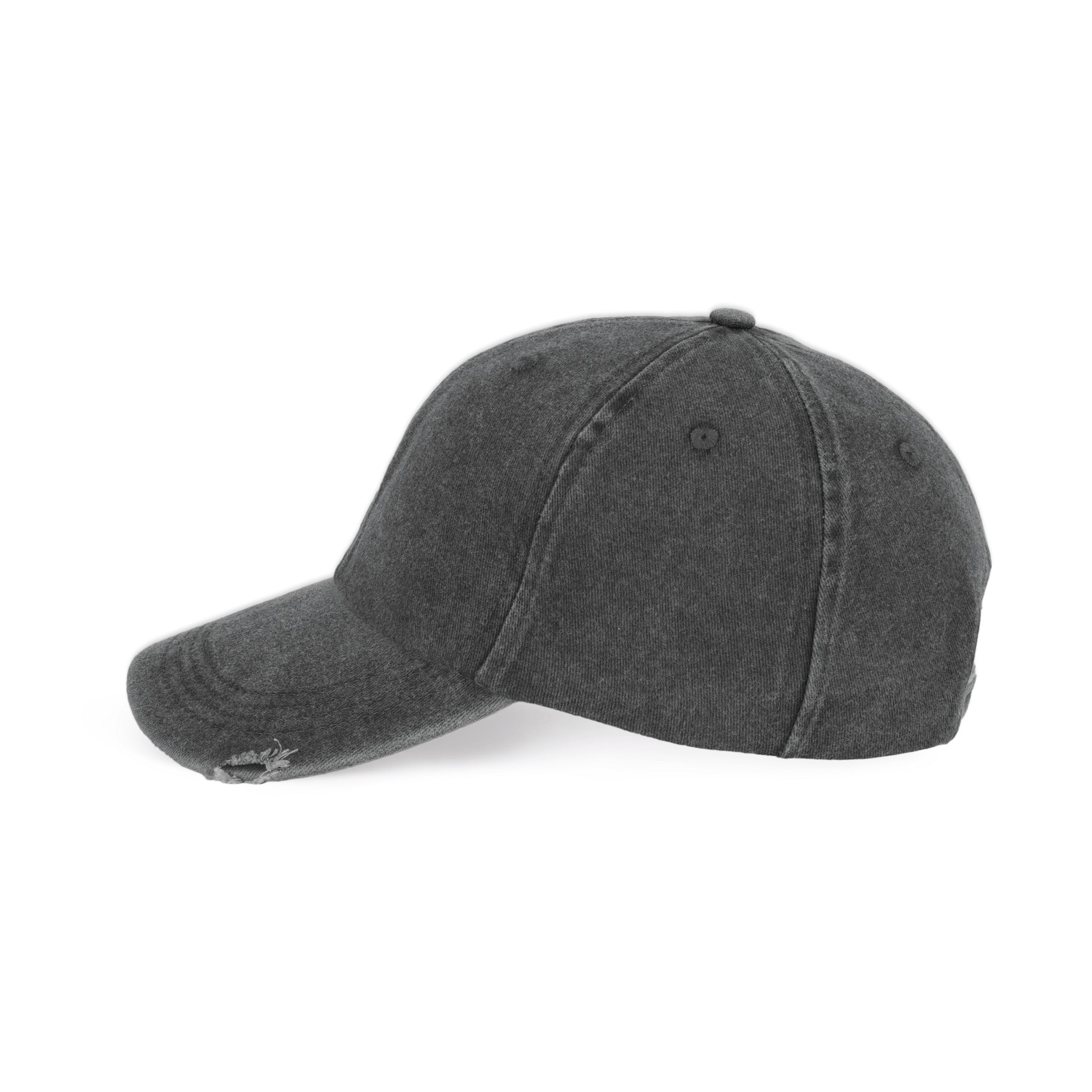 Boné vintage com efeito rasgado - 6 painéis