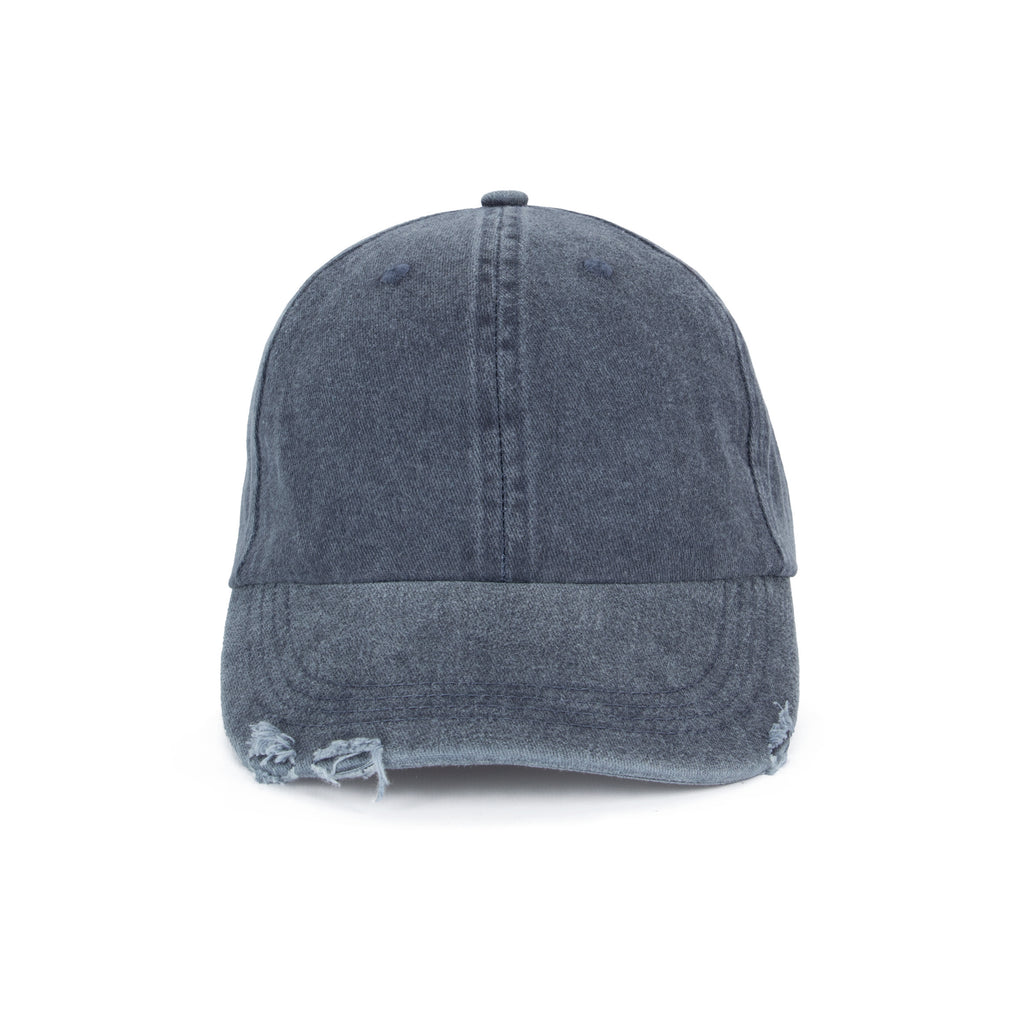 Boné vintage com efeito rasgado - 6 painéis