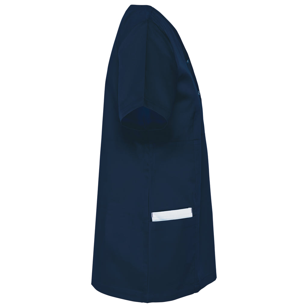 Bata poliéster/algodão com molas de pressão de senhora