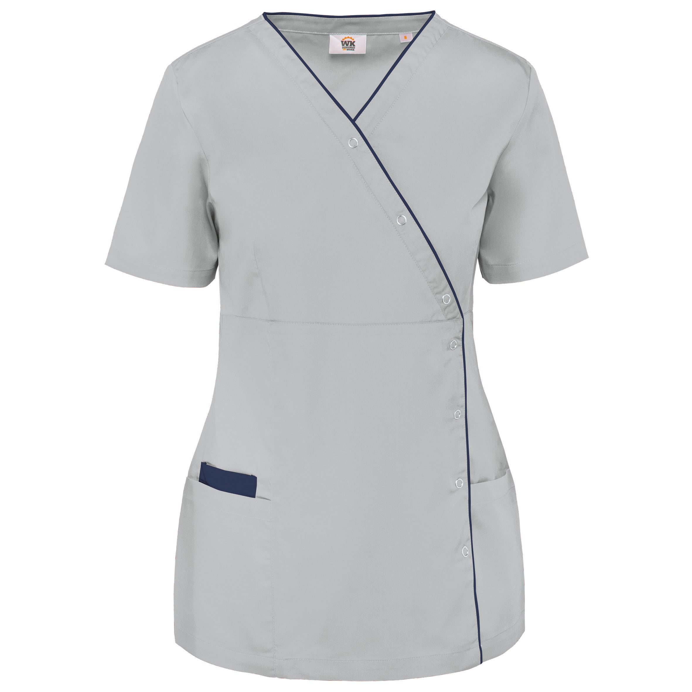 Bata poliéster/algodão com molas de pressão de senhora
