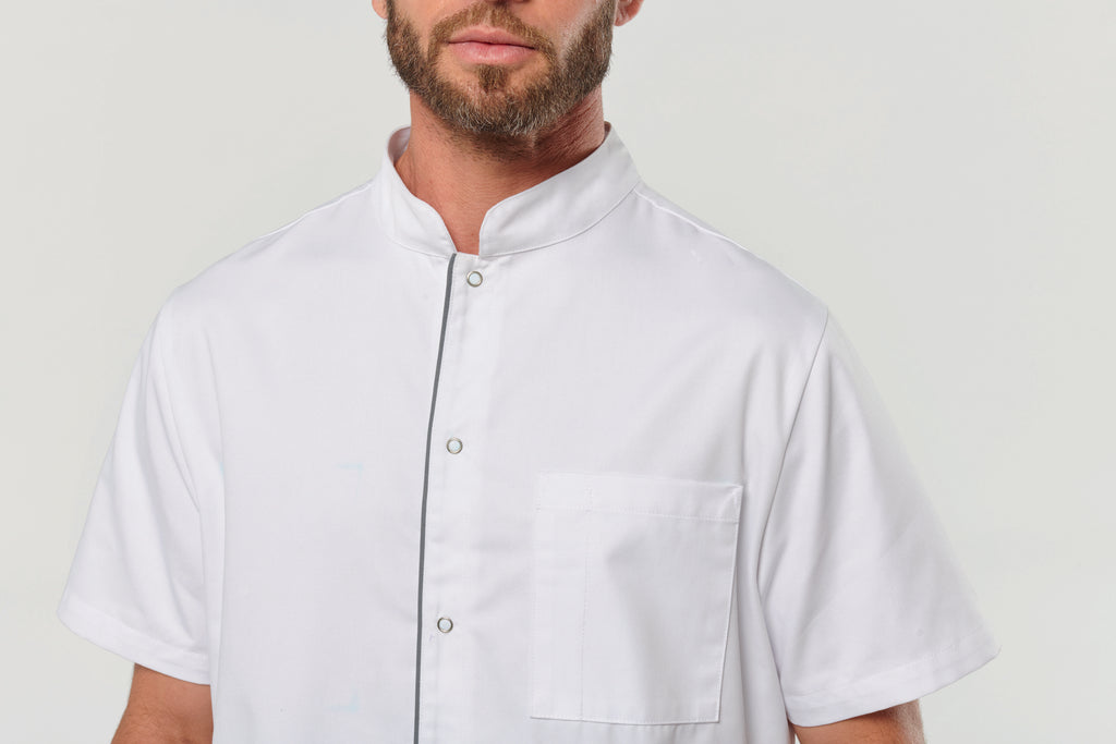 Bata poliéster/algodão com molas de pressão de homem