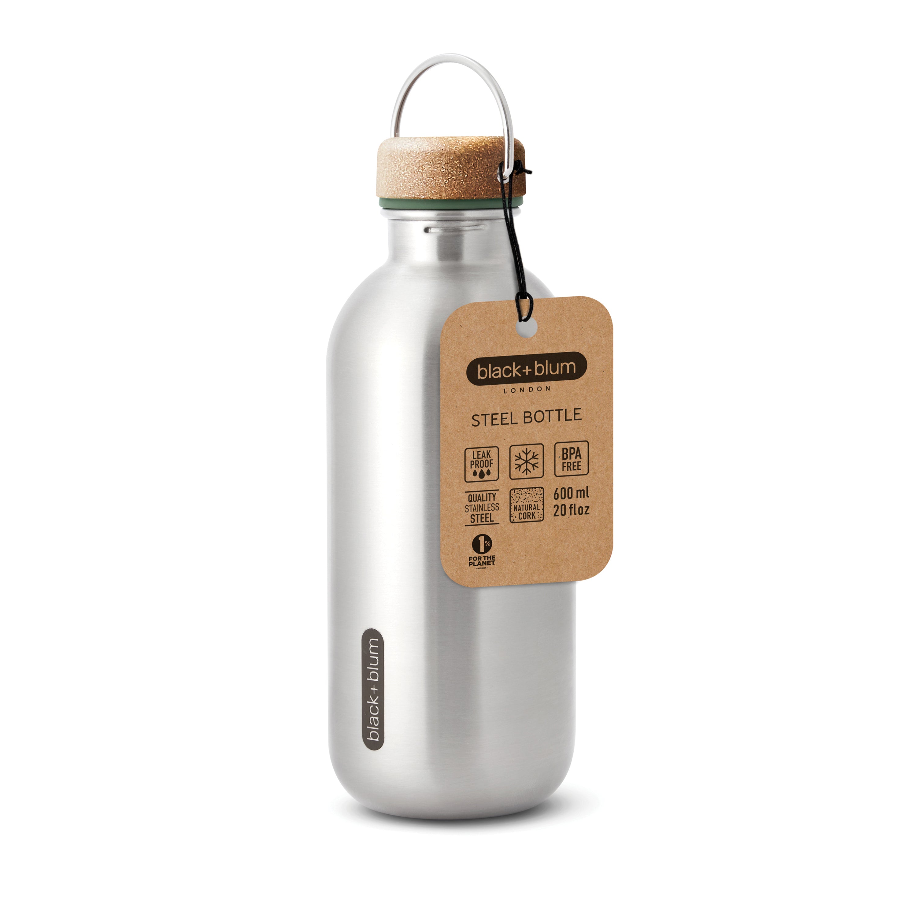 Garrafa de água Black+Blum em aço inoxidável, 600ml