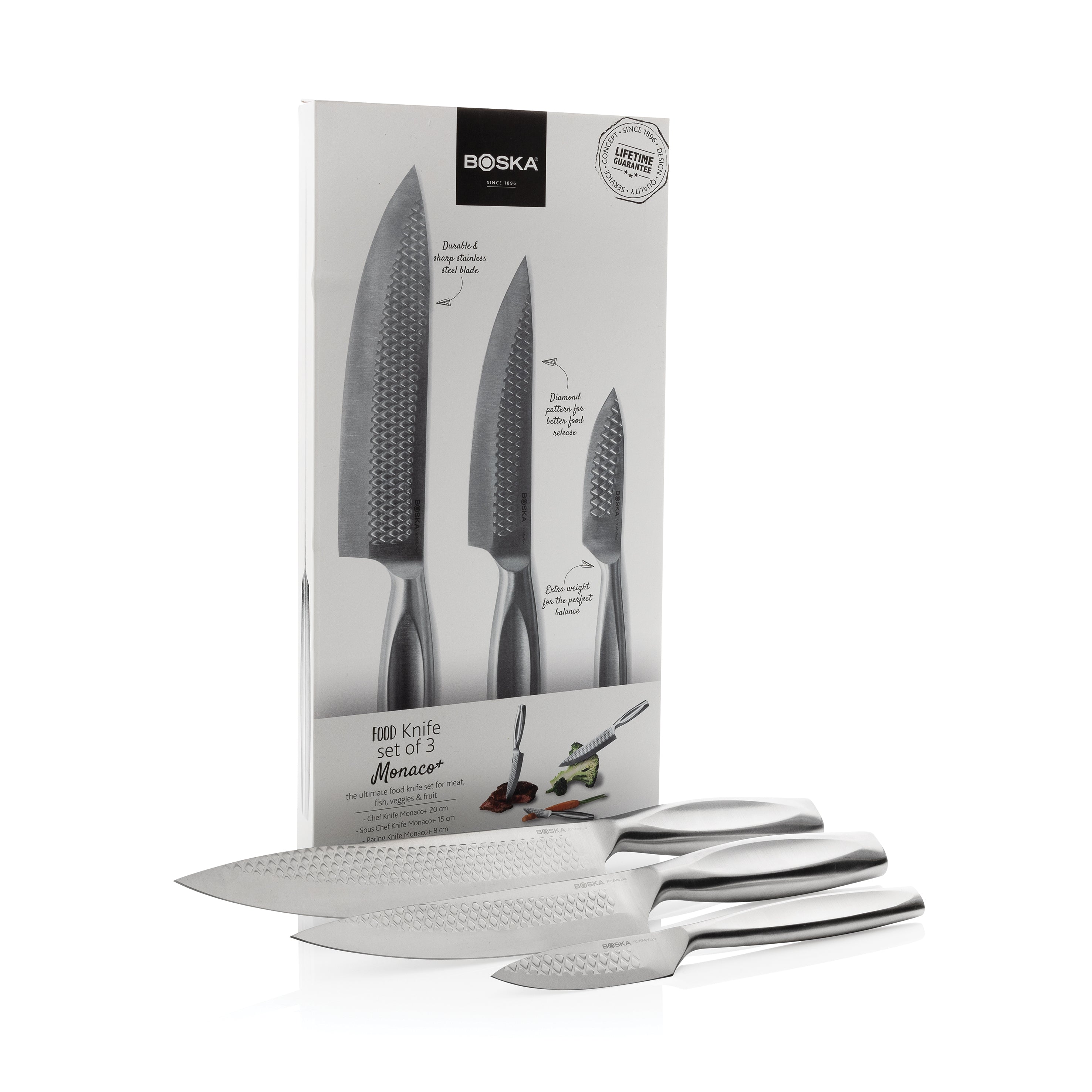Facas de cozinha BOSKA Monaco+, conjunto de 3