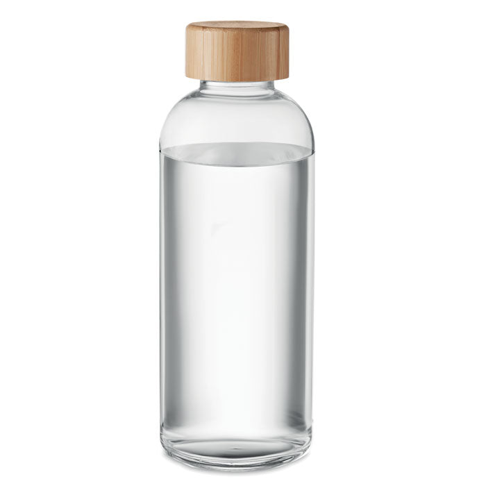 Garrafa de vidro com tampa de bambu 650ml