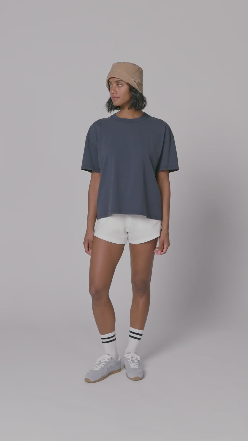 T-shirt eco-responsável aspecto lavado oversize de senhora