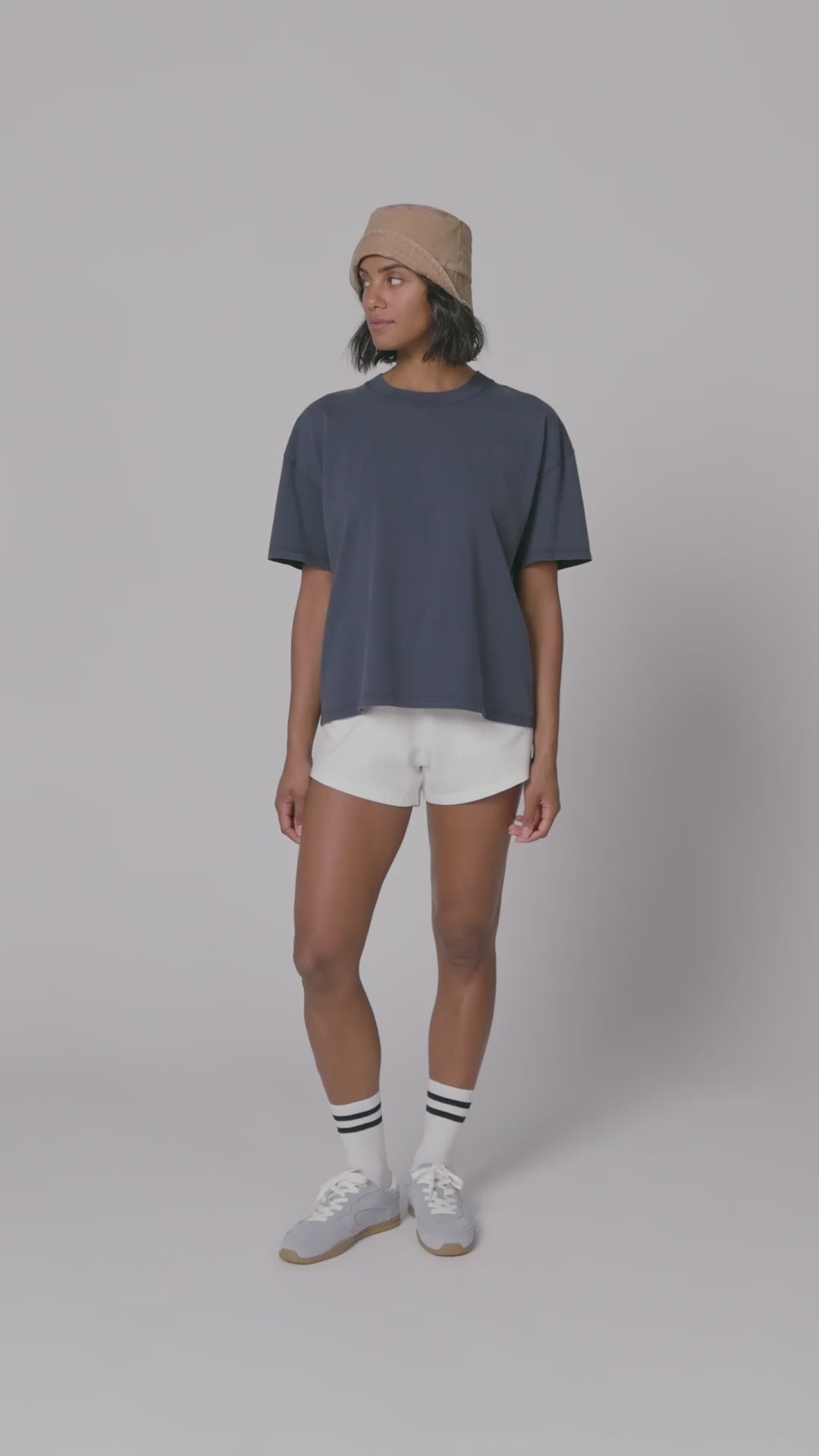 T-shirt eco-responsável aspecto lavado oversize de senhora